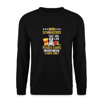 Schnauzer nain Chien Schnauzer - Sweat-shirt Unisexe - noir - Devant - Alina (178cm) & Michal (187cm)