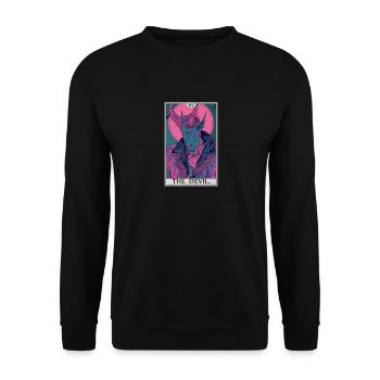 Tarot Cards Tarot Card The Devil The Devil - Unisex Sweatshirt - black - Front - Alina (178cm) & Michal (187cm)