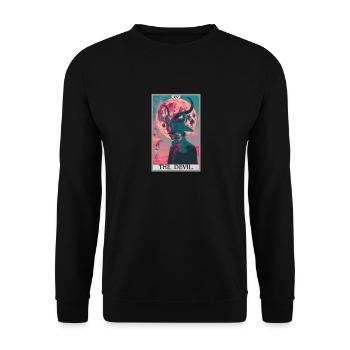 Tarotkarten Tarotkarte The Devil Der Teufel - Unisex Pullover - Schwarz - Vorne - Alina (178cm) & Michal (187cm)