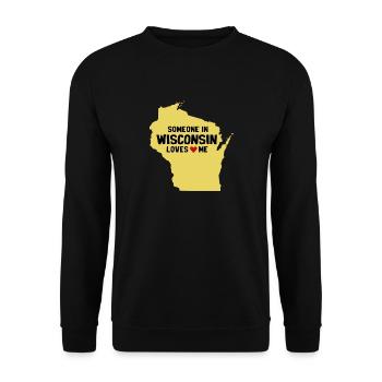 Quelqu’un dans le Wisconsin m’aime - Sweat-shirt Unisexe - noir - Devant - Alina (178cm) & Michal (187cm)