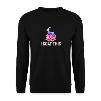 Je chèvre ce passionné de yoga - Sweat-shirt Unisexe - noir - Devant - Alina (178cm) & Michal (187cm)