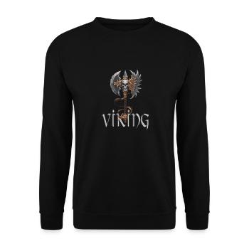 Wikinger Axt für einen Wikinger Nordmänner - Unisex Pullover - Schwarz - Vorne - Alina (178cm) & Michal (187cm)