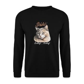 CAT Sleepi... Schlafi - Unisex Sweatshirt - black - Front - Alina (178cm) & Michal (187cm)