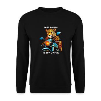 MOTORRAD FAST POWER IS MY DRIVE - Unisex Sweatshirt - black - Front - Alina (178cm) & Michal (187cm)