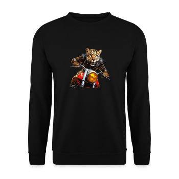 LEOPARD MOTORRAD - Unisex Pullover - Schwarz - Vorne - Alina (178cm) & Michal (187cm)