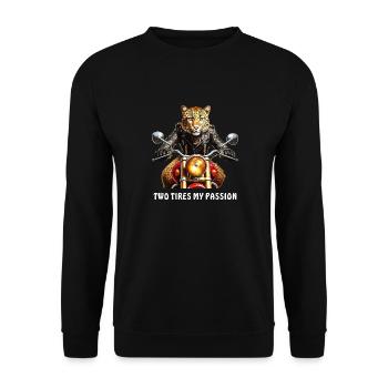 MOTORRAD TWO TIRES MY PASSION - Unisex Pullover - Schwarz - Vorne - Alina (178cm) & Michal (187cm)