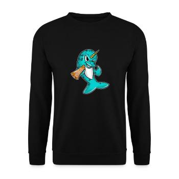 Pas une licorne Drôle Narval Créature des profondeurs Cool - Sweat-shirt Unisexe - noir - Devant - Alina (178cm) & Michal (187cm)