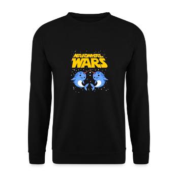 Narwhal Wars Funny Two Cute Deep Sea Creature Pun - Unisex Sweatshirt - black - Front - Alina (178cm) & Michal (187cm)