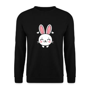 Kleiner Baby-Hase - Unisex Pullover - Schwarz - Vorne - Alina (178cm) & Michal (187cm)