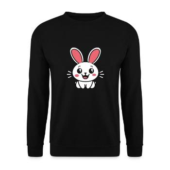 Kleiner Baby-Hase - Unisex Pullover - Schwarz - Vorne - Alina (178cm) & Michal (187cm)