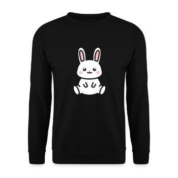 Kleiner Baby-Hase - Unisex Pullover - Schwarz - Vorne - Alina (178cm) & Michal (187cm)