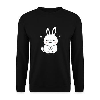 Kleiner Baby-Hase - Unisex Pullover - Schwarz - Vorne - Alina (178cm) & Michal (187cm)