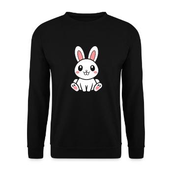 Kleiner Baby-Hase - Unisex Pullover - Schwarz - Vorne - Alina (178cm) & Michal (187cm)