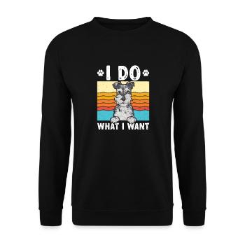 Schnauzer nain Chien Schnauzer - Sweat-shirt Unisexe - noir - Devant - Alina (178cm) & Michal (187cm)