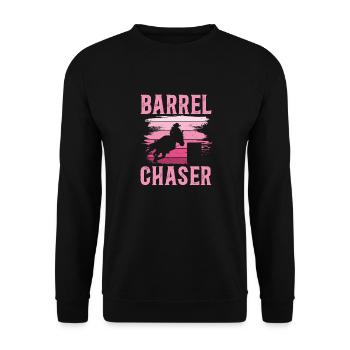 Rodeo Barrel Racing Pferd - Unisex Pullover - Schwarz - Vorne - Alina (178cm) & Michal (187cm)