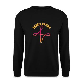 Cheval de course de barils de rodéo - Sweat-shirt Unisexe - noir - Devant - Alina (178cm) & Michal (187cm)