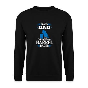 Cheval de course de barils de rodéo - Sweat-shirt Unisexe - noir - Devant - Alina (178cm) & Michal (187cm)