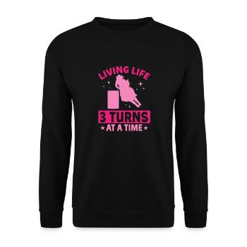 Rodeo Barrel Racing Pferd - Unisex Pullover - Schwarz - Vorne - Alina (178cm) & Michal (187cm)