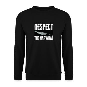 Respect The Narwhal Photo Funny Sea Whale Narwhale - Unisex Sweatshirt - black - Front - Alina (178cm) & Michal (187cm)