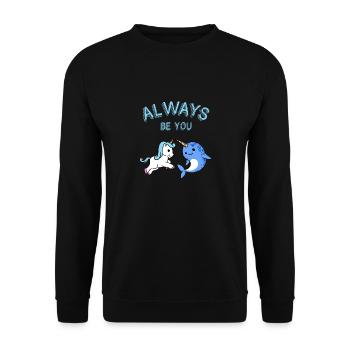 Licorne et narval Toujours Être Vous Drôle Mignon Cool - Sweat-shirt Unisexe - noir - Devant - Alina (178cm) & Michal (187cm)
