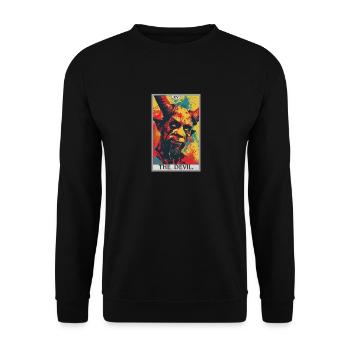 Tarot Cards Tarot Card The Devil The Devil - Unisex Sweatshirt - black - Front - Alina (178cm) & Michal (187cm)