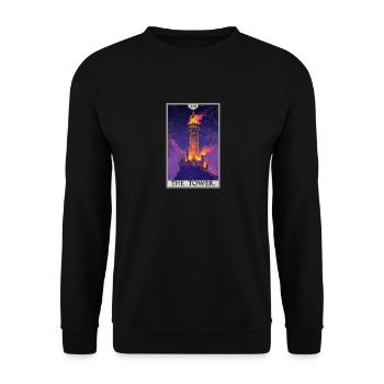 Tarot Cards Tarot Card The Tower The Tower - Unisex Sweatshirt - black - Front - Alina (178cm) & Michal (187cm)
