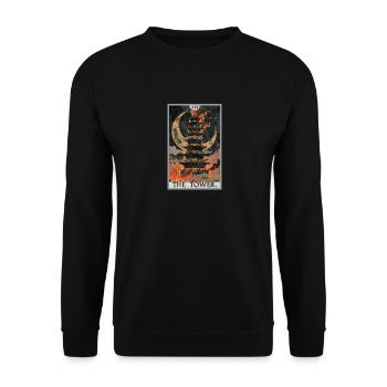 Tarot Cards Tarot Card The Tower The Tower - Unisex Sweatshirt - black - Front - Alina (178cm) & Michal (187cm)