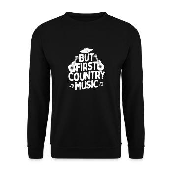 Mais d’abord, la musique country, le western cow-boy - Sweat-shirt Unisexe - noir - Devant - Alina (178cm) & Michal (187cm)