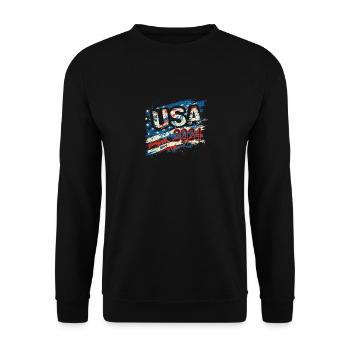 United States 2024 Election American Flag Graffiti - Unisex Sweatshirt - black - Front - Alina (178cm) & Michal (187cm)