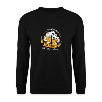 Musique country et bière, c’est pourquoi je suis ici cow-boy - Sweat-shirt Unisexe - noir - Devant - Alina (178cm) & Michal (187cm)