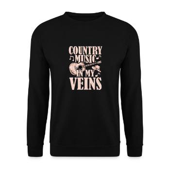 Musique country Dans mes veines Cowboy Western - Sweat-shirt Unisexe - noir - Devant - Alina (178cm) & Michal (187cm)