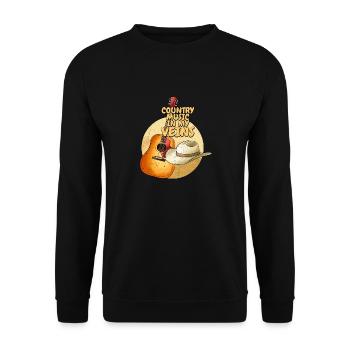 Musique country Dans mes veines Western Cowboy - Sweat-shirt Unisexe - noir - Devant - Alina (178cm) & Michal (187cm)