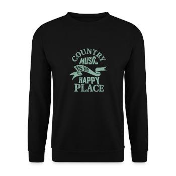 La musique country est mon endroit heureux Western de cow-boy - Sweat-shirt Unisexe - noir - Devant - Alina (178cm) & Michal (187cm)