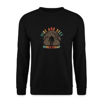 Vintage Bigfoot Hide And Seek Champion - Drôle - Sweat-shirt Unisexe - noir - Devant - Alina (178cm) & Michal (187cm)