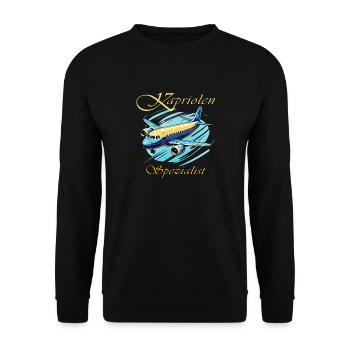 Spécialiste des cabrioles d’avion - Sweat-shirt Unisexe - noir - Devant - Alina (178cm) & Michal (187cm)