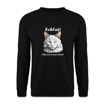 CAT Schlafi Being tired is not a shame - Unisex Sweatshirt - black - Front - Alina (178cm) & Michal (187cm)