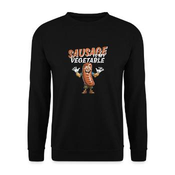 SAUSAGE IS MY VEGETABLE - Unisex Pullover - Schwarz - Vorne - Alina (178cm) & Michal (187cm)