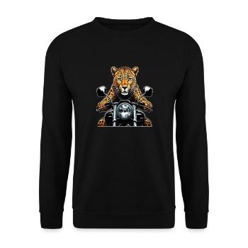 LEOPARD MOTORRAD - Unisex Pullover - Schwarz - Vorne - Alina (178cm) & Michal (187cm)
