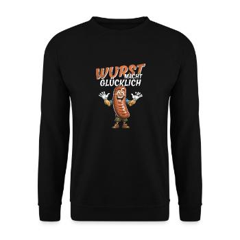 SAUSAGE MAKES YOU HAPPY - Unisex Sweatshirt - black - Front - Alina (178cm) & Michal (187cm)