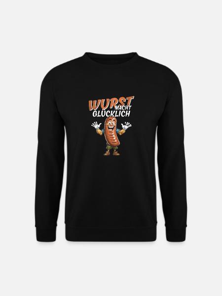 WURST MACHT GLÜCKLICH - Unisex Pullover - Schwarz