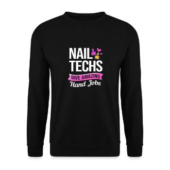 Créatrice d'ongles, esthéticienne, cosmétique pour les ongles - Sweat-shirt Unisexe - noir - Devant - Alina (178cm) & Michal (187cm)
