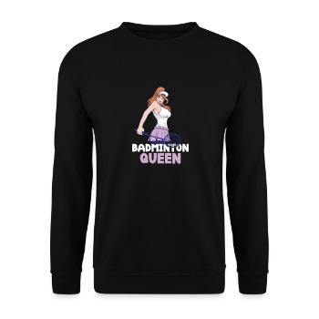 Badminton Queen - Votre passion sur le parcours - Sweat-shirt Unisexe - noir - Devant - Alina (178cm) & Michal (187cm)