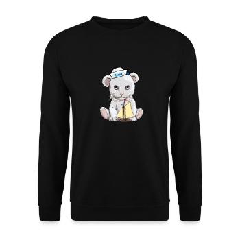 Cats, Teddy, Sailor, Maritime, Sailing Ship, Cat - Unisex Sweatshirt - black - Front - Alina (178cm) & Michal (187cm)
