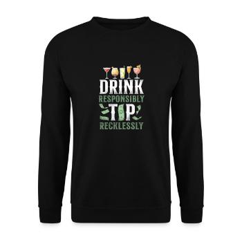 Bartender Mixologist Drink - Unisex Sweatshirt - black - Front - Alina (178cm) & Michal (187cm)