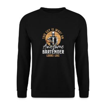 Bartender Mixologist This Is What - Unisex Pullover - Schwarz - Vorne - Alina (178cm) & Michal (187cm)