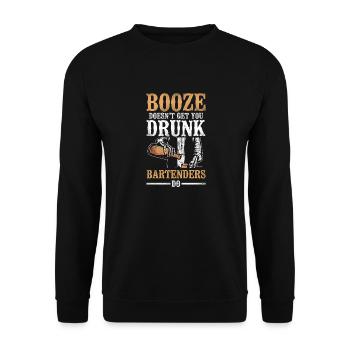 Bartender Mixologist Booze Doesn't - Unisex Pullover - Schwarz - Vorne - Alina (178cm) & Michal (187cm)