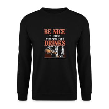 Bartender Mixologist Be Nice To - Unisex Sweatshirt - black - Front - Alina (178cm) & Michal (187cm)