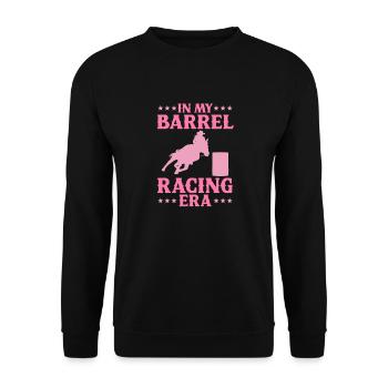 Cheval de course de barils de rodéo - Sweat-shirt Unisexe - noir - Devant - Alina (178cm) & Michal (187cm)