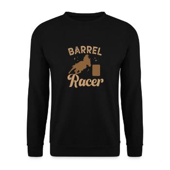 Cheval de course de barils de rodéo - Sweat-shirt Unisexe - noir - Devant - Alina (178cm) & Michal (187cm)