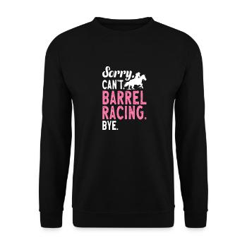 Cheval de course de barils de rodéo - Sweat-shirt Unisexe - noir - Devant - Alina (178cm) & Michal (187cm)
